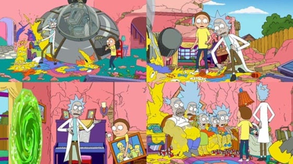 Rick and Morty crossover Simpsons